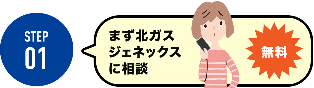 STEP01 まず北ガスジェネックスに相談